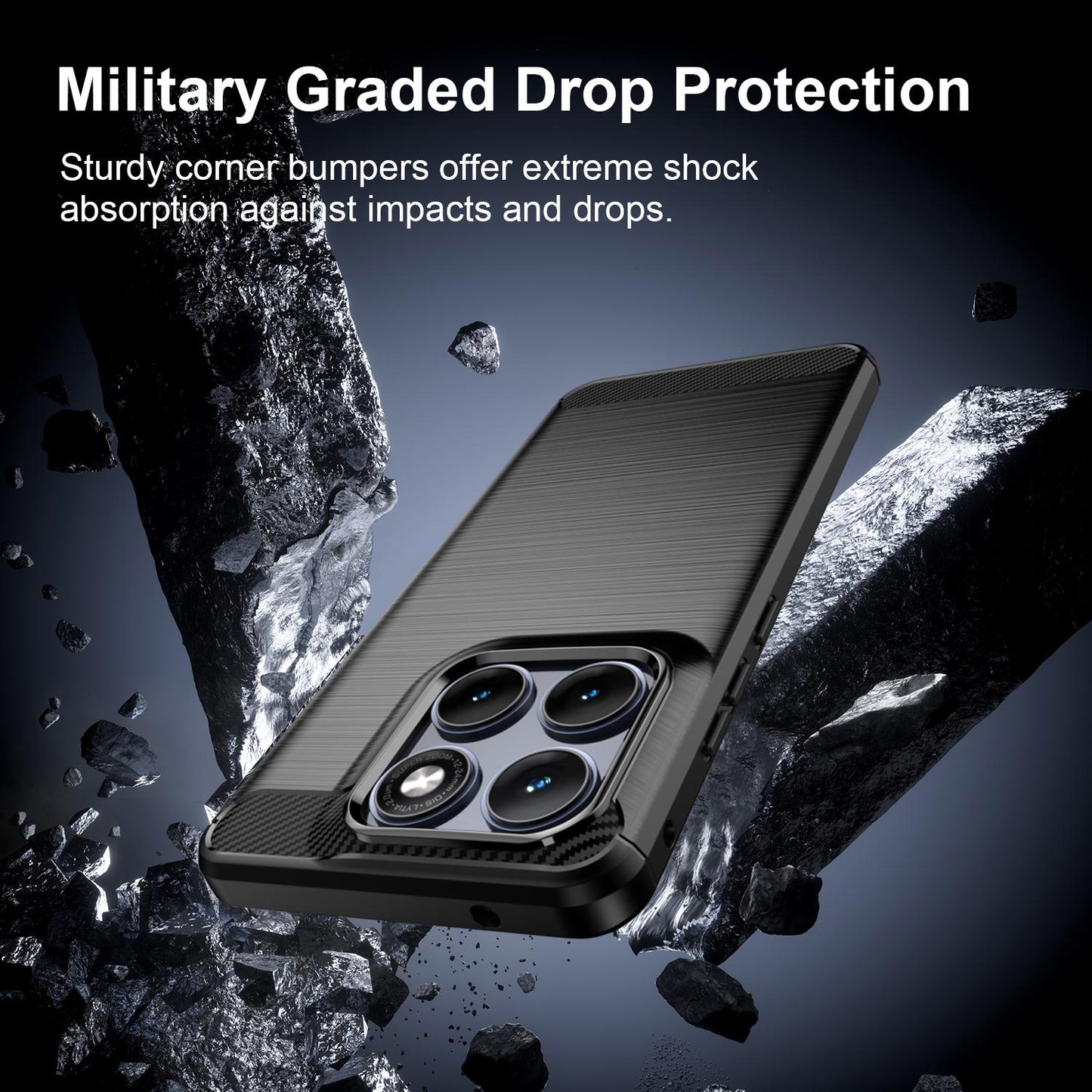 Motorola Edge 70 Fusion 5G Carbon Fibre Brushed Texture TPU Protective Phone Case Shockproof Slim Cover