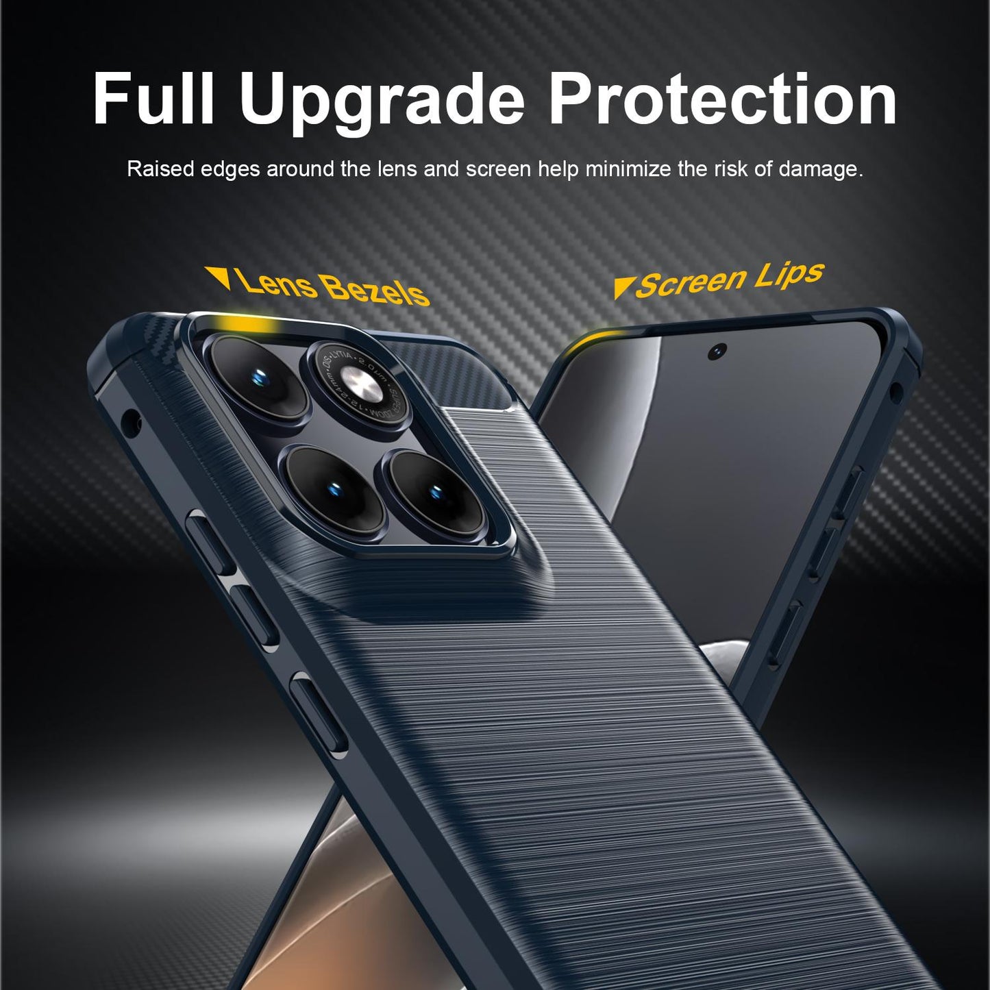 Motorola Edge 70 Fusion 5G Carbon Fiber Brushed Texture TPU Protective Phone Case Shockproof Slim Cover
