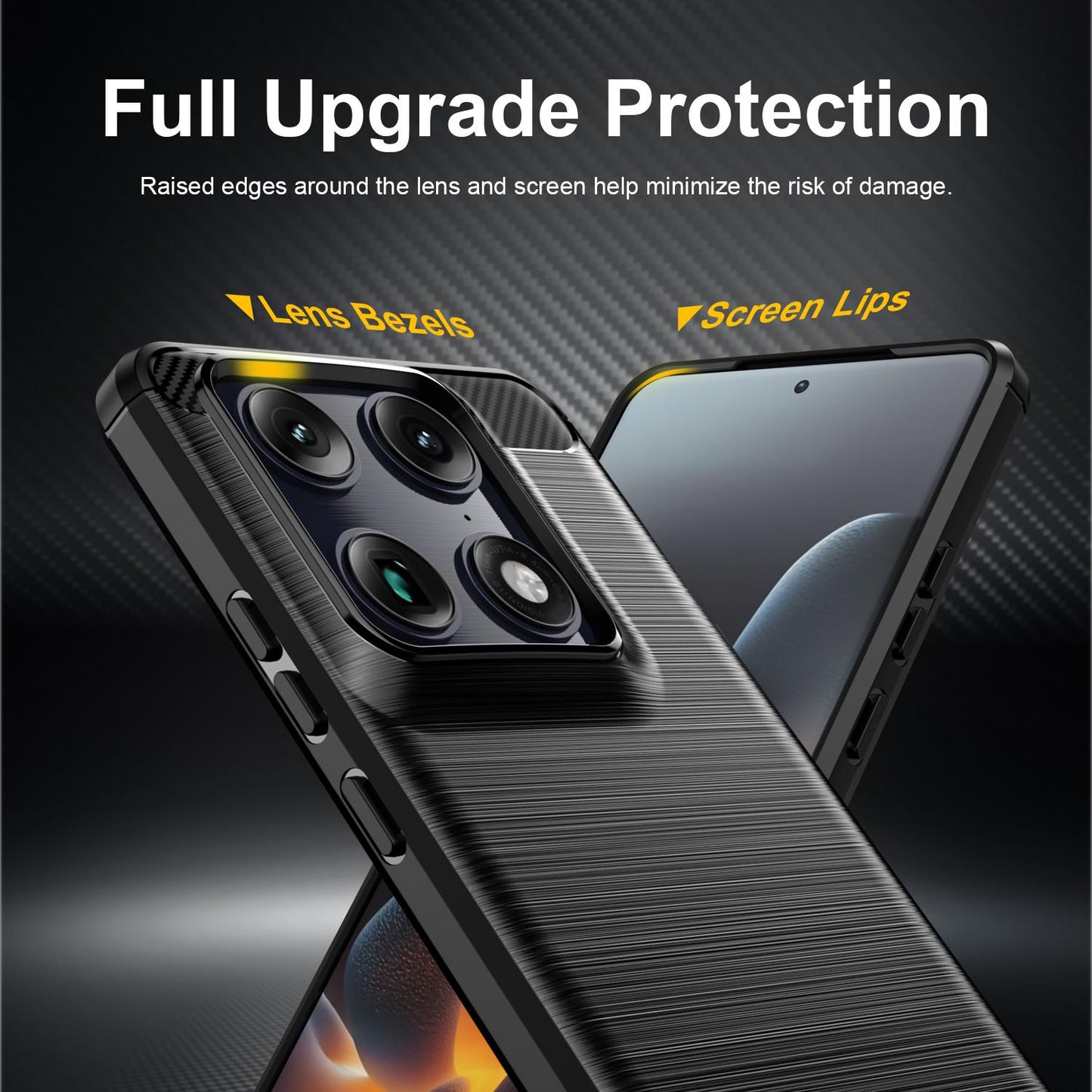 Motorola Signature 5G Carbon Fibre Brushed Texture TPU Protective Phone Case Shockproof Slim Cover