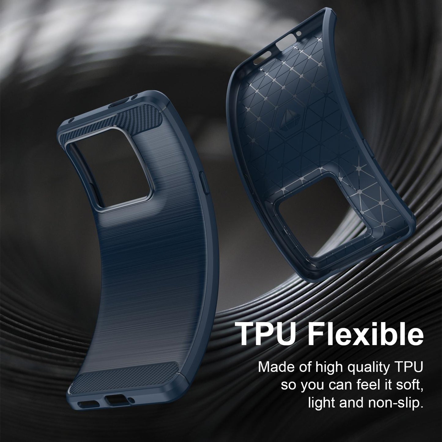 Motorola Signature 5G Carbon Fibre Brushed Texture TPU Protective Phone Case Shockproof Slim Cover