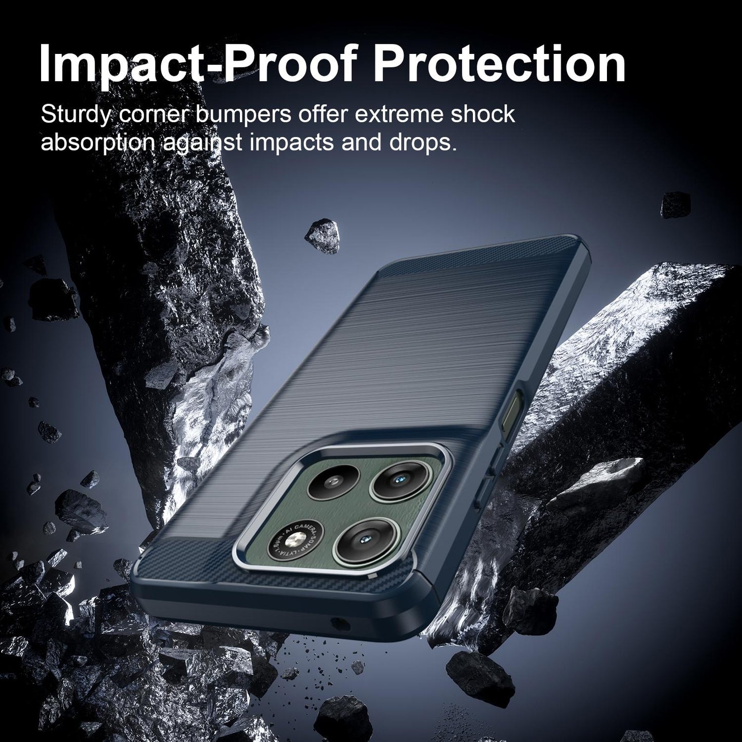 Motorola Moto G37 5G Carbon Fibre Brushed Texture TPU Protective Phone Case Shockproof Slim Cover