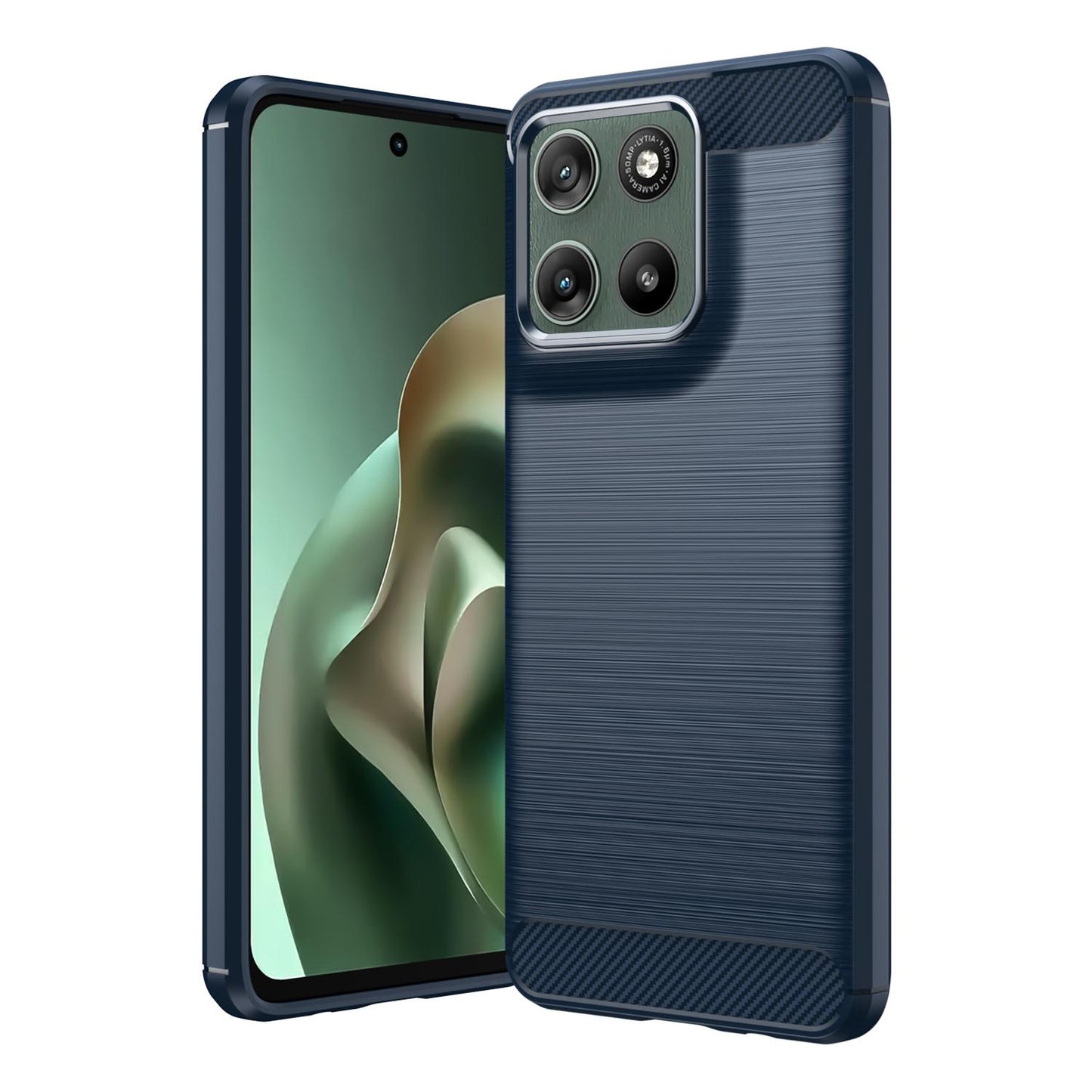 Motorola Moto G37 5G Carbon Fiber Brushed Texture TPU Protective Phone Case Shockproof Slim Cover