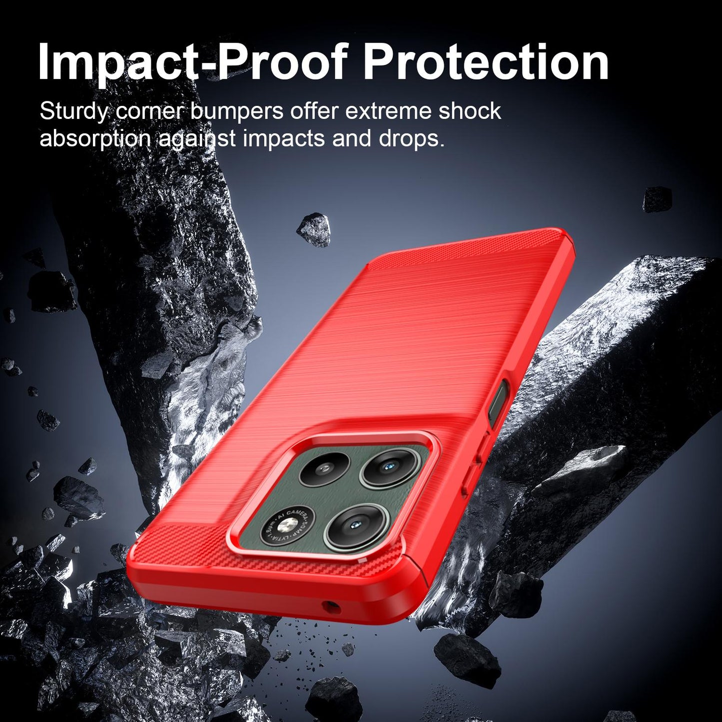 Motorola Moto G37 5G Carbon Fibre Brushed Texture TPU Protective Phone Case Shockproof Slim Cover