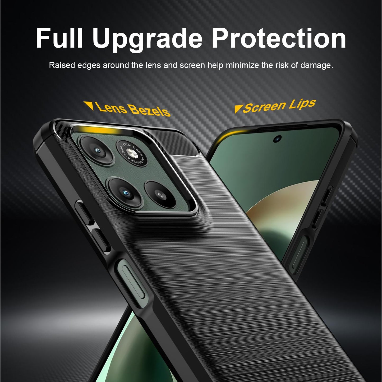 Motorola Moto G37 Power 5G Carbon Fiber Brushed Texture TPU Protective Phone Case Shockproof Slim Cover