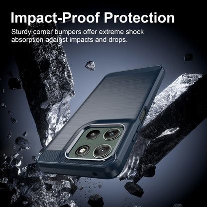 Motorola Moto G37 Power 5G Carbon Fibre Brushed Texture TPU Protective Phone Case Shockproof Slim Cover