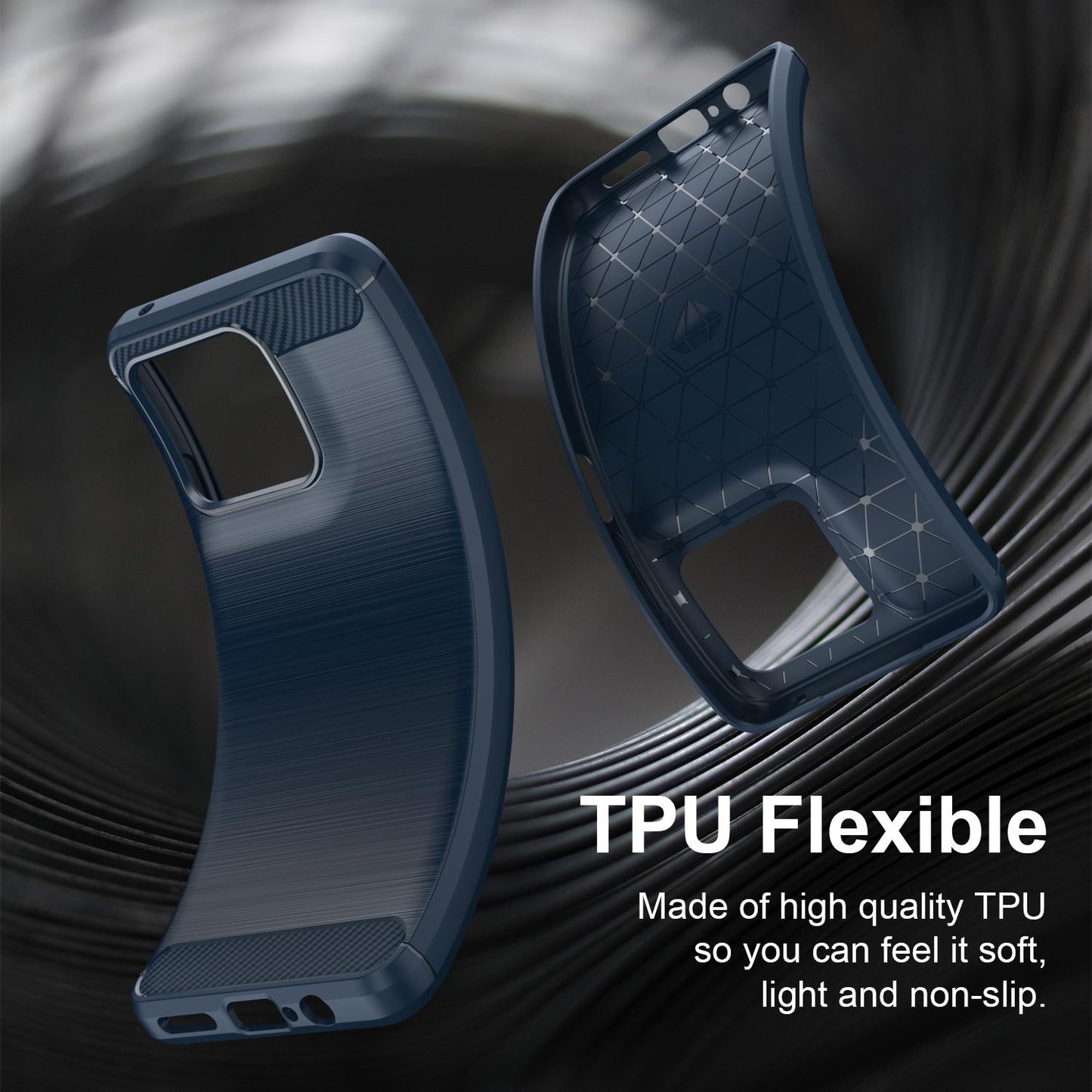 Motorola Moto G37 Power 5G Carbon Fibre Brushed Texture TPU Protective Phone Case Shockproof Slim Cover