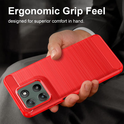 Motorola Moto G37 Power 5G Carbon Fiber Brushed Texture TPU Protective Phone Case Shockproof Slim Cover