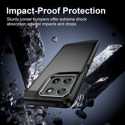 Motorola Moto G47 5G Carbon Fibre Brushed Texture TPU Protective Phone Case Shockproof Slim Cover