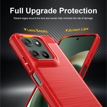 Motorola Moto G47 5G Carbon Fiber Brushed Texture TPU Protective Phone Case Shockproof Slim Cover