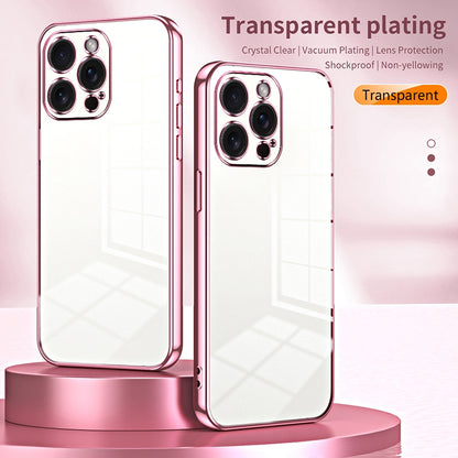 iPhone 15 Pro Max Transparent Fine Hole Phone Case - Crystal Clear Vacuum Plating, Anti-Fingerprint, Shock-Absorbing TPU Frame
