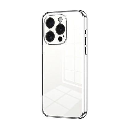 iPhone 15 Pro Transparent Fine Hole Phone Case - Crystal Clear Vacuum Plating, Anti-Fingerprint, Shock-Absorbing TPU Frame