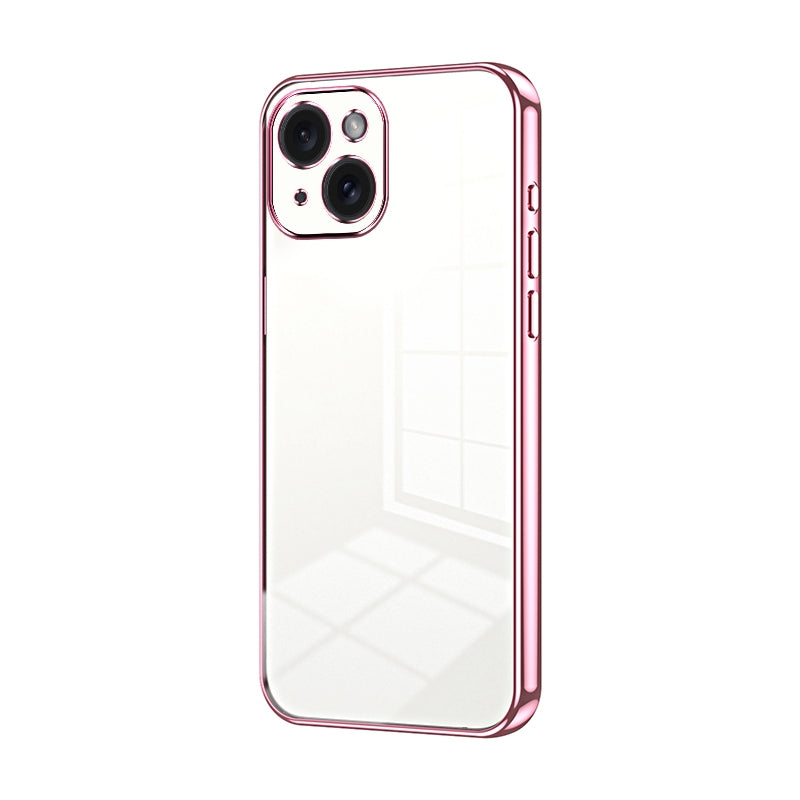 iPhone 15 Transparent Fine Hole Phone Case - Crystal Clear Vacuum Plating, Anti-Fingerprint, Shock-Absorbing TPU Frame