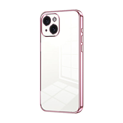 iPhone 15 Transparent Fine Hole Phone Case - Crystal Clear Vacuum Plating, Anti-Fingerprint, Shock-Absorbing TPU Frame