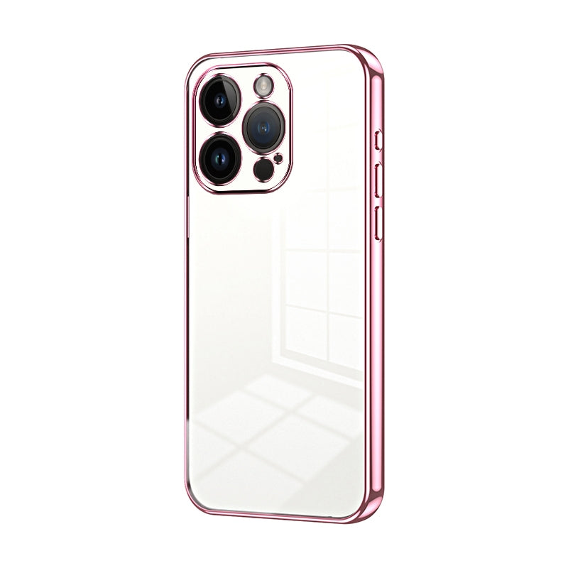 iPhone 14 Pro Transparent Fine Hole Phone Case - Crystal Clear Vacuum Plating, Anti-Fingerprint, Shock-Absorbing TPU Frame