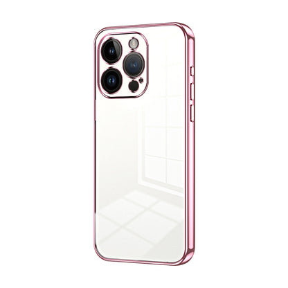 iPhone 14 Pro Transparent Fine Hole Phone Case - Crystal Clear Vacuum Plating, Anti-Fingerprint, Shock-Absorbing TPU Frame