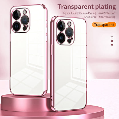 iPhone 14 Pro Transparent Fine Hole Phone Case - Crystal Clear Vacuum Plating, Anti-Fingerprint, Shock-Absorbing TPU Frame