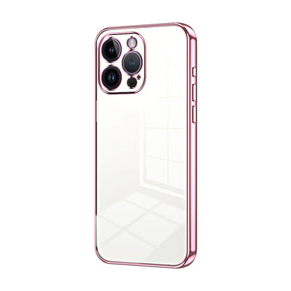 iPhone 14 Pro Max Transparent Fine Hole Phone Case - Crystal Clear Vacuum Plating, Anti-Fingerprint, Shock-Absorbing TPU Frame