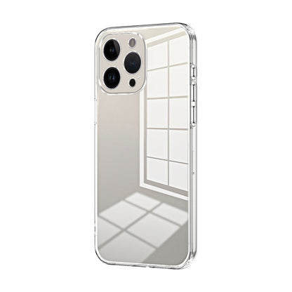 iPhone 14 Pro Max Transparent Fine Hole Phone Case - Crystal Clear Vacuum Plating, Anti-Fingerprint, Shock-Absorbing TPU Frame