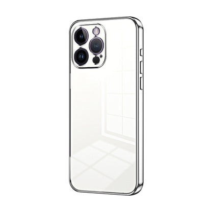 iPhone 14 Pro Max Transparent Fine Hole Phone Case - Crystal Clear Vacuum Plating, Anti-Fingerprint, Shock-Absorbing TPU Frame