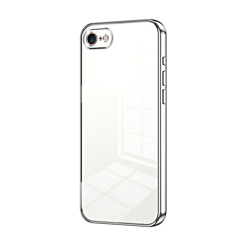 iPhone 8 Transparent Fine Hole Phone Case - Crystal Clear Vacuum Plating, Anti-Fingerprint, Shock-Absorbing TPU Frame