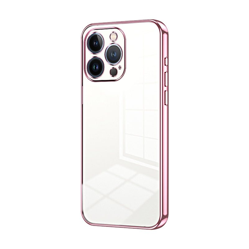 iPhone 13 Pro Transparent Fine Hole Phone Case - Crystal Clear Vacuum Plating, Anti-Fingerprint, Shock-Absorbing TPU Frame