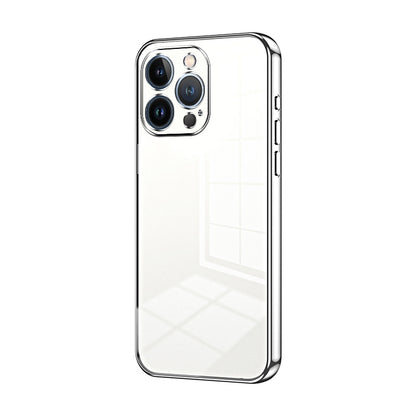 iPhone 13 Pro Transparent Fine Hole Phone Case - Crystal Clear Vacuum Plating, Anti-Fingerprint, Shock-Absorbing TPU Frame