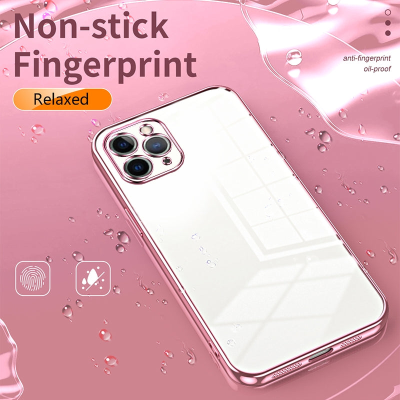iPhone 11 Pro Transparent Fine Hole Phone Case - Crystal Clear Vacuum Plating, Anti-Fingerprint, Shock-Absorbing TPU Frame