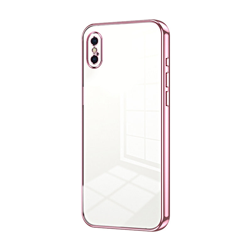 iPhone X Transparent Fine Hole Phone Case - Crystal Clear Vacuum Plating, Anti-Fingerprint, Shock-Absorbing TPU Frame