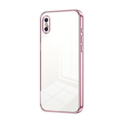 iPhone X Transparent Fine Hole Phone Case - Crystal Clear Vacuum Plating, Anti-Fingerprint, Shock-Absorbing TPU Frame
