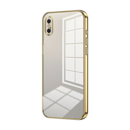iPhone X Transparent Fine Hole Phone Case - Crystal Clear Vacuum Plating, Anti-Fingerprint, Shock-Absorbing TPU Frame