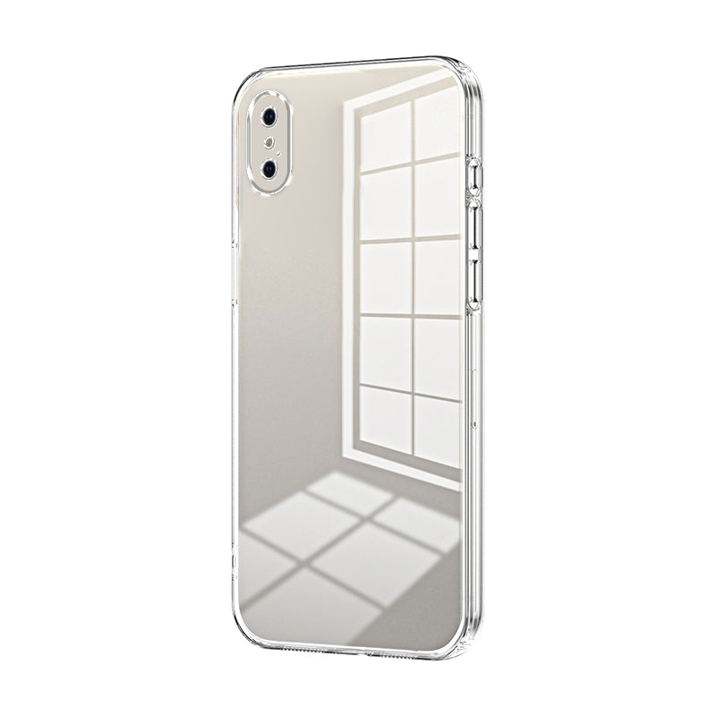 iPhone X Transparent Fine Hole Phone Case - Crystal Clear Vacuum Plating, Anti-Fingerprint, Shock-Absorbing TPU Frame