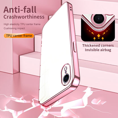 iPhone XR Transparent Fine Hole Phone Case - Crystal Clear Vacuum Plating, Anti-Fingerprint, Shock-Absorbing TPU Frame