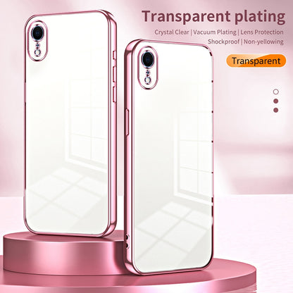 iPhone XR Transparent Fine Hole Phone Case - Crystal Clear Vacuum Plating, Anti-Fingerprint, Shock-Absorbing TPU Frame