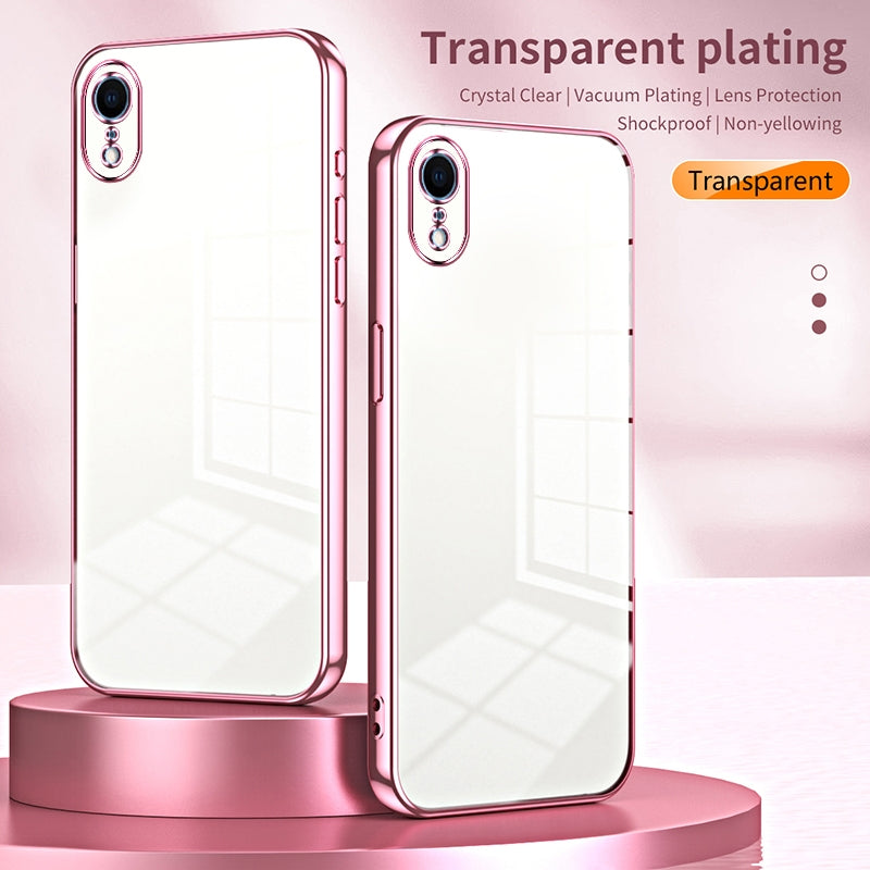 iPhone XR Transparent Fine Hole Phone Case - Crystal Clear Vacuum Plating, Anti-Fingerprint, Shock-Absorbing TPU Frame