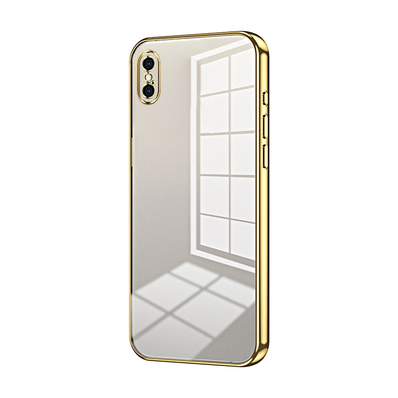 iPhone XS Max Transparent Fine Hole Phone Case - Crystal Clear Vacuum Plating, Anti-Fingerprint, Shock-Absorbing TPU Frame