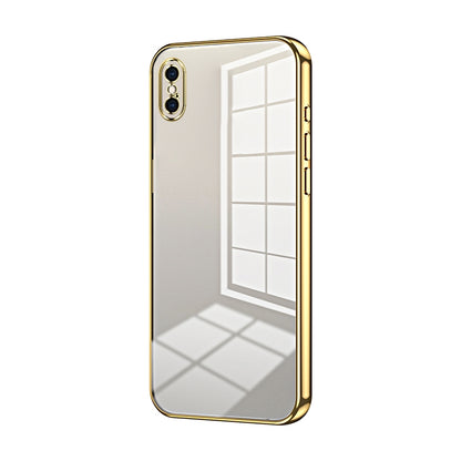 iPhone XS Max Transparent Fine Hole Phone Case - Crystal Clear Vacuum Plating, Anti-Fingerprint, Shock-Absorbing TPU Frame