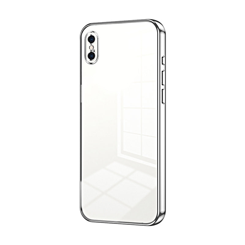 iPhone XS Max Transparent Fine Hole Phone Case - Crystal Clear Vacuum Plating, Anti-Fingerprint, Shock-Absorbing TPU Frame