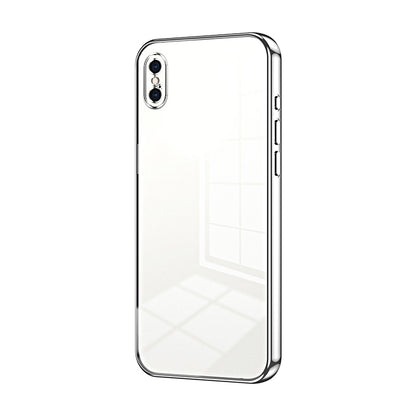 iPhone XS Max Transparent Fine Hole Phone Case - Crystal Clear Vacuum Plating, Anti-Fingerprint, Shock-Absorbing TPU Frame