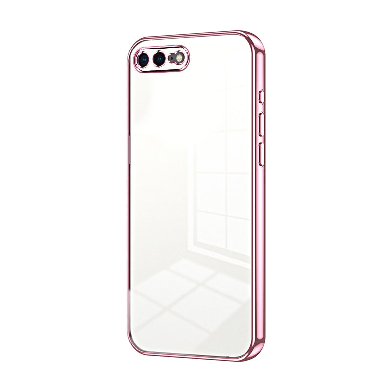 iPhone 8 Plus Transparent Fine Hole Phone Case - Crystal Clear Vacuum Plating, Anti-Fingerprint, Shock-Absorbing TPU Frame