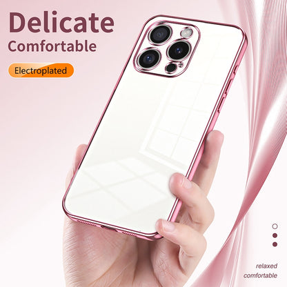 iPhone 16 Pro Transparent Fine Hole Phone Case - Crystal Clear Vacuum Plating, Anti-Fingerprint, Shock-Absorbing TPU Frame