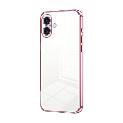 iPhone 16 Plus Transparent Fine Hole Phone Case - Crystal Clear Vacuum Plating, Anti-Fingerprint, Shock-Absorbing TPU Frame