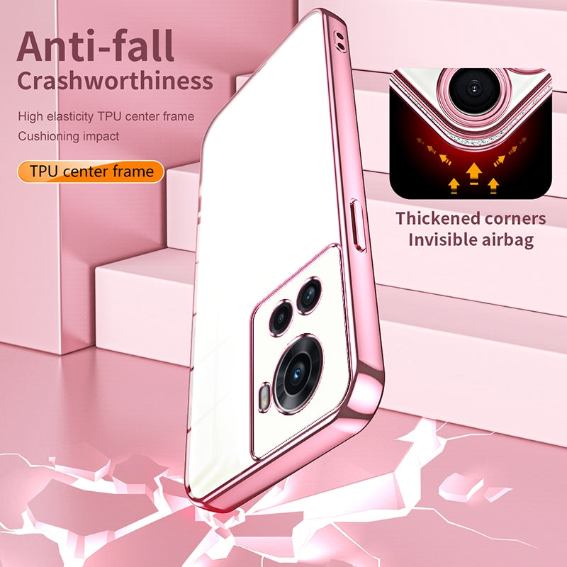 OnePlus 10R Transparent Fine Hole Phone Case - Crystal Clear Vacuum Plating, Anti-Fingerprint, Shock-Absorbing TPU Frame