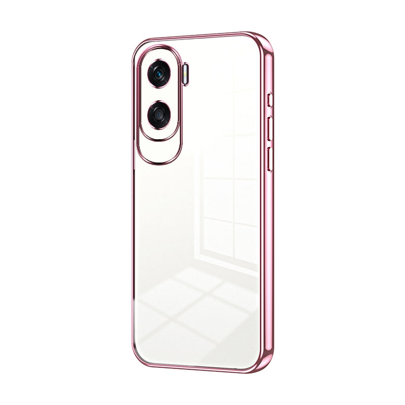 Honor X50i Transparent Fine Hole Phone Case - Crystal Clear Vacuum Plating, Anti-Fingerprint, Shock-Absorbing TPU Frame