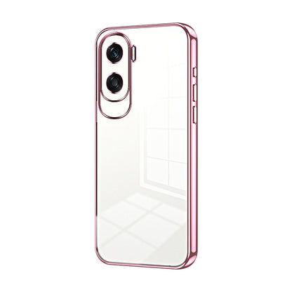 Honor X50i Transparent Fine Hole Phone Case - Crystal Clear Vacuum Plating, Anti-Fingerprint, Shock-Absorbing TPU Frame