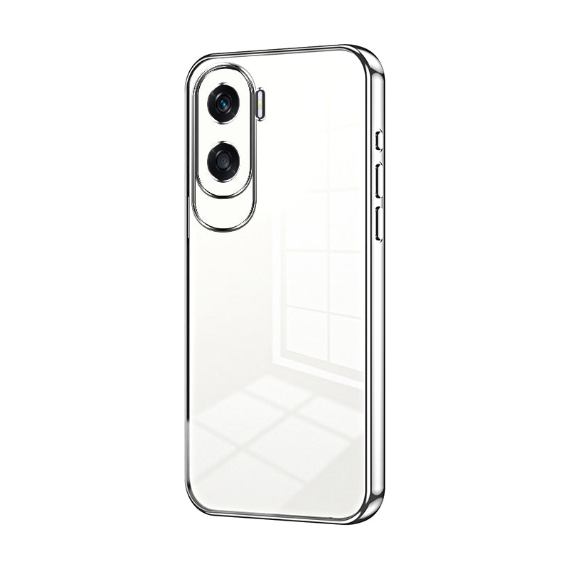 Honor X50i Transparent Fine Hole Phone Case - Crystal Clear Vacuum Plating, Anti-Fingerprint, Shock-Absorbing TPU Frame
