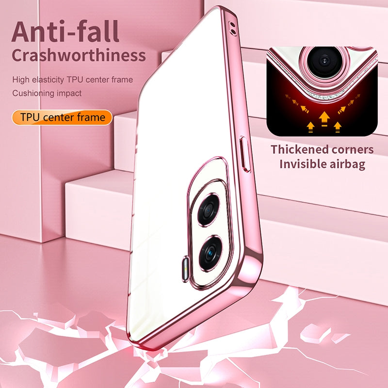 Honor X50i Transparent Fine Hole Phone Case - Crystal Clear Vacuum Plating, Anti-Fingerprint, Shock-Absorbing TPU Frame