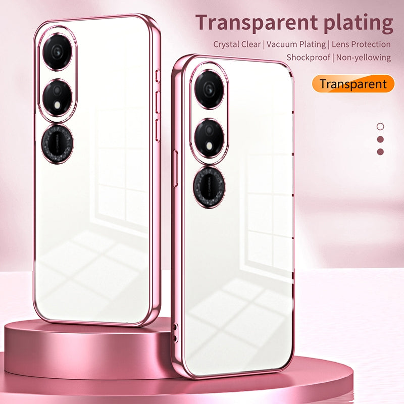 Honor Play 40 Transparent Fine Hole Phone Case - Crystal Clear Vacuum Plating, Anti-Fingerprint, Shock-Absorbing TPU Frame
