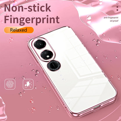 Honor Play 40 Transparent Fine Hole Phone Case - Crystal Clear Vacuum Plating, Anti-Fingerprint, Shock-Absorbing TPU Frame