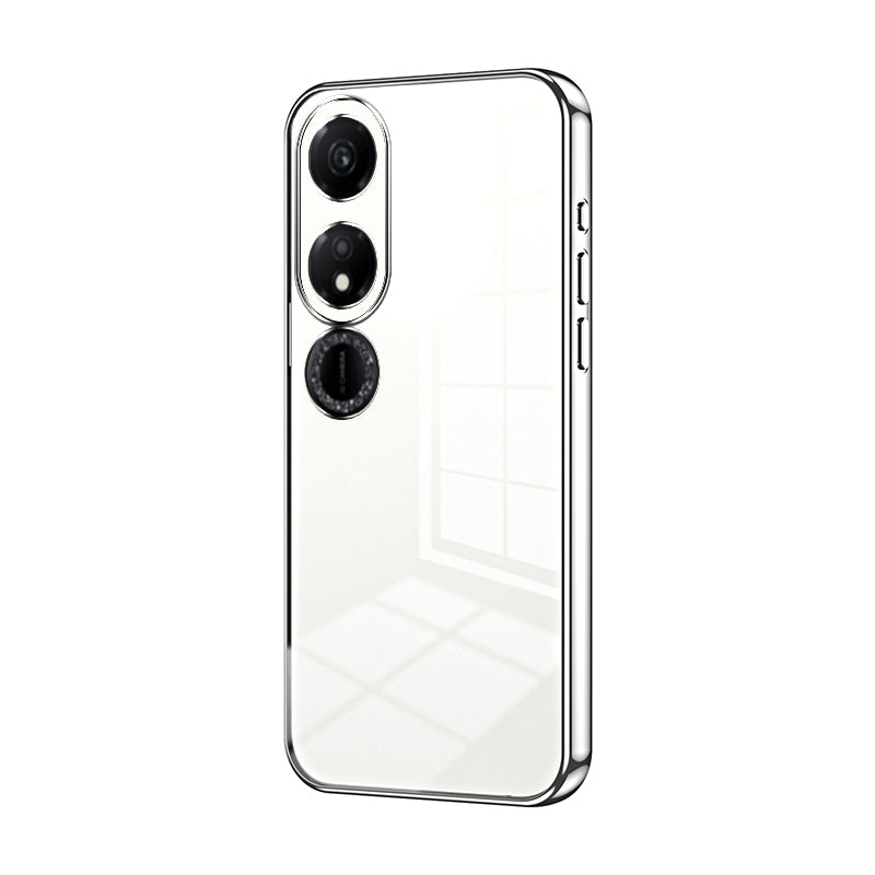 Honor Play 40 Transparent Fine Hole Phone Case - Crystal Clear Vacuum Plating, Anti-Fingerprint, Shock-Absorbing TPU Frame