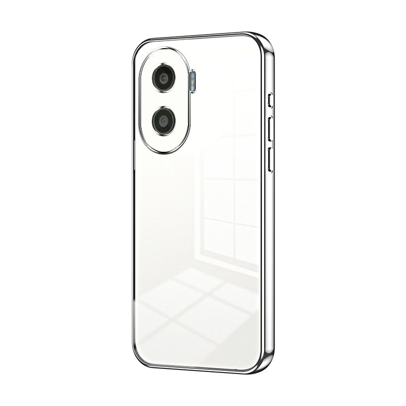 Honor X40i Transparent Fine Hole Phone Case - Crystal Clear Vacuum Plating, Anti-Fingerprint, Shock-Absorbing TPU Frame